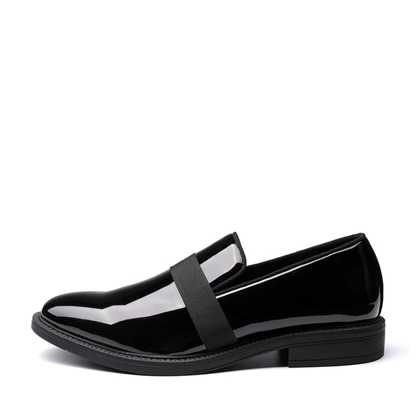 Men's Slip-On Tuxedo Dress Shoes - BRIGHT BLACK - 1